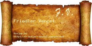 Friedler Vencel névjegykártya